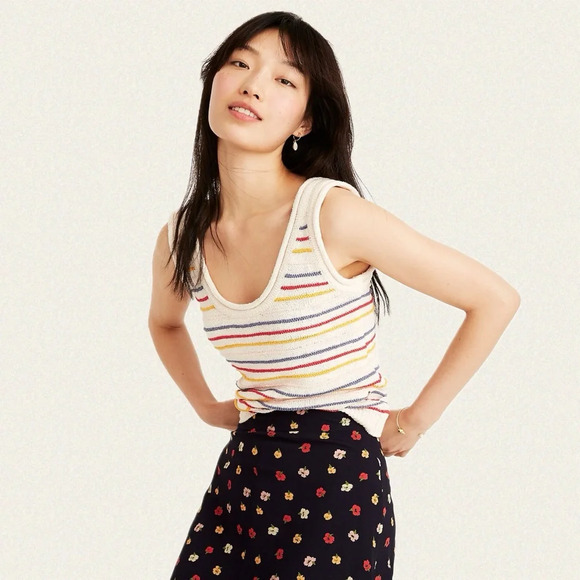 Madewell Tops - Madewell Scoop Sweater Tank in Allgood Stripe - Women’s S